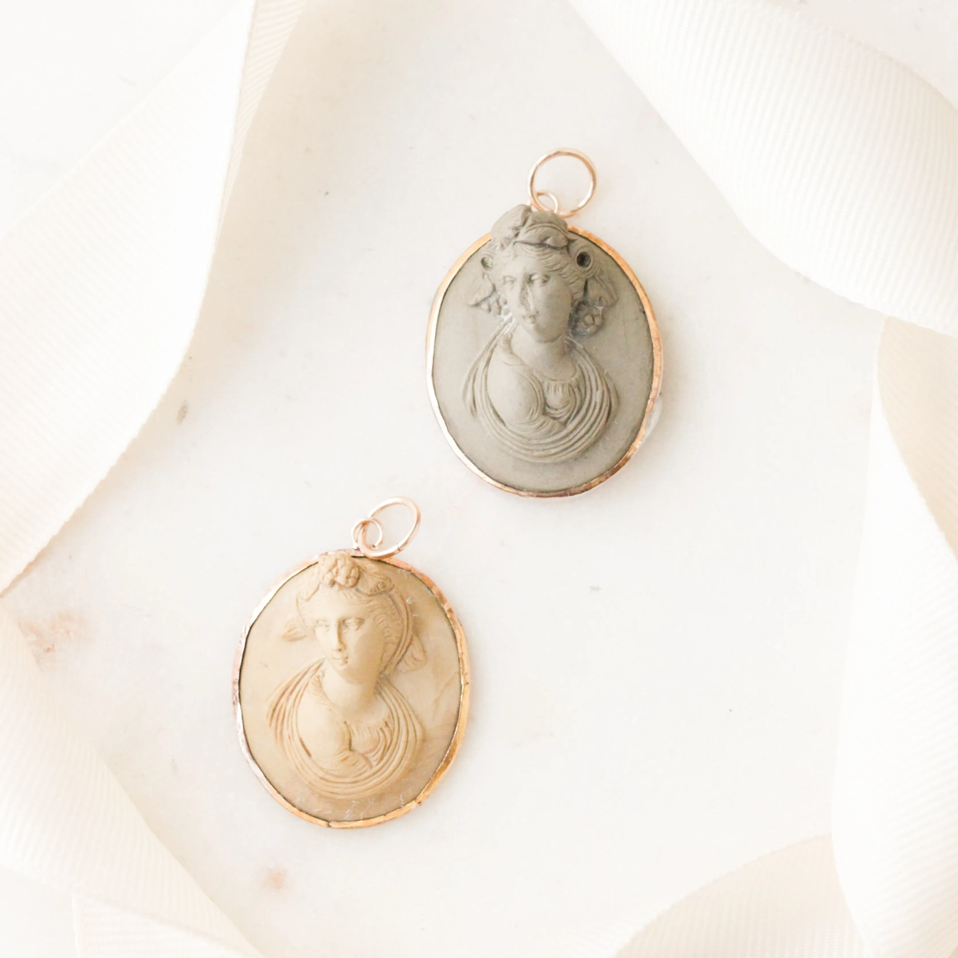 Sherwin Lava Cameo Pendants