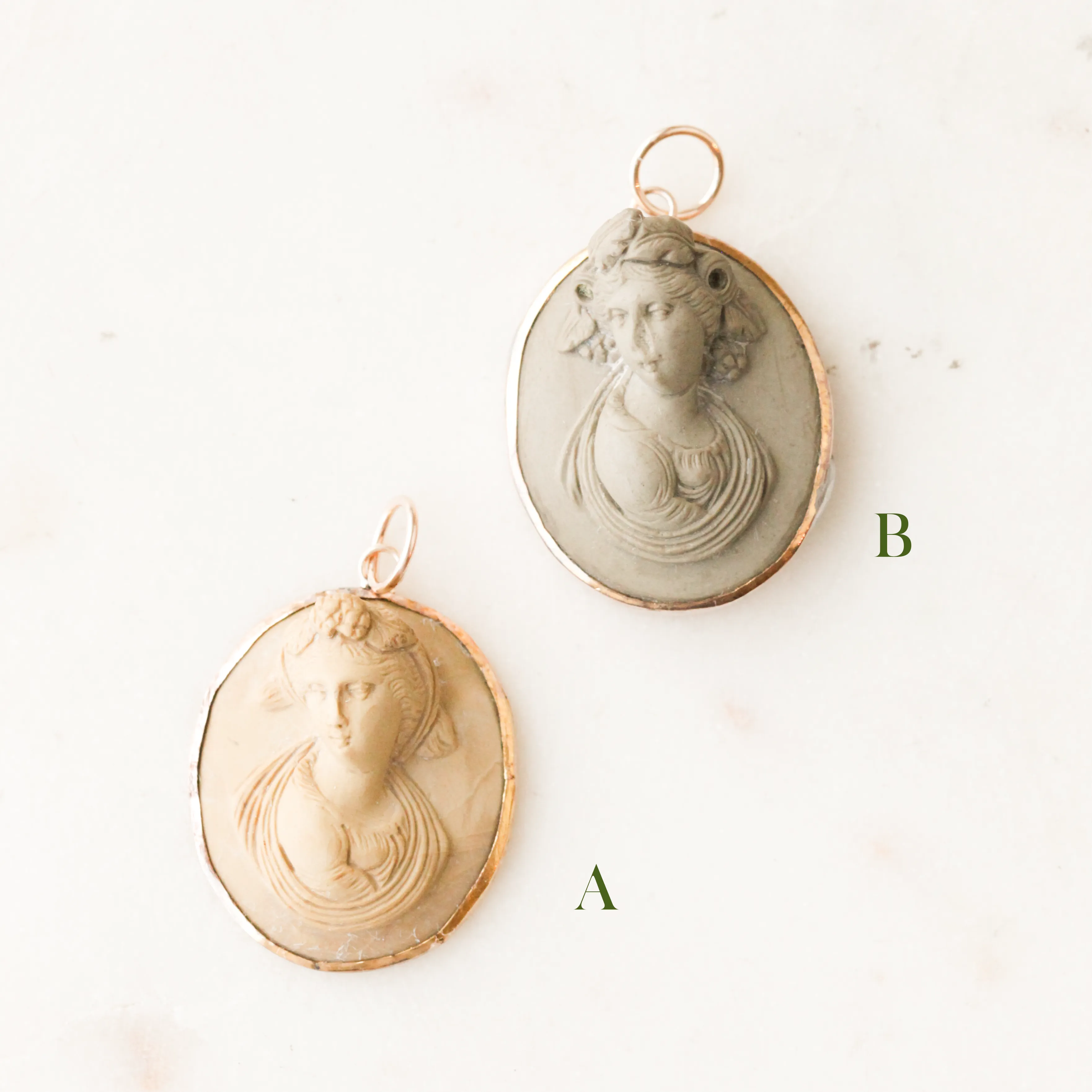 Sherwin Lava Cameo Pendants