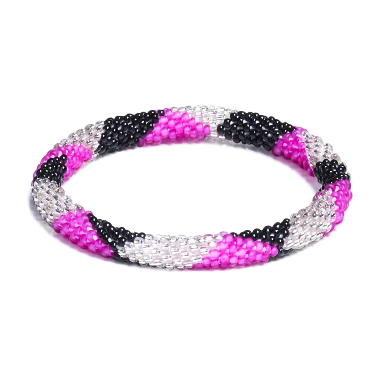 Shocking Pink | Himalayan Glass Bead Bracelet