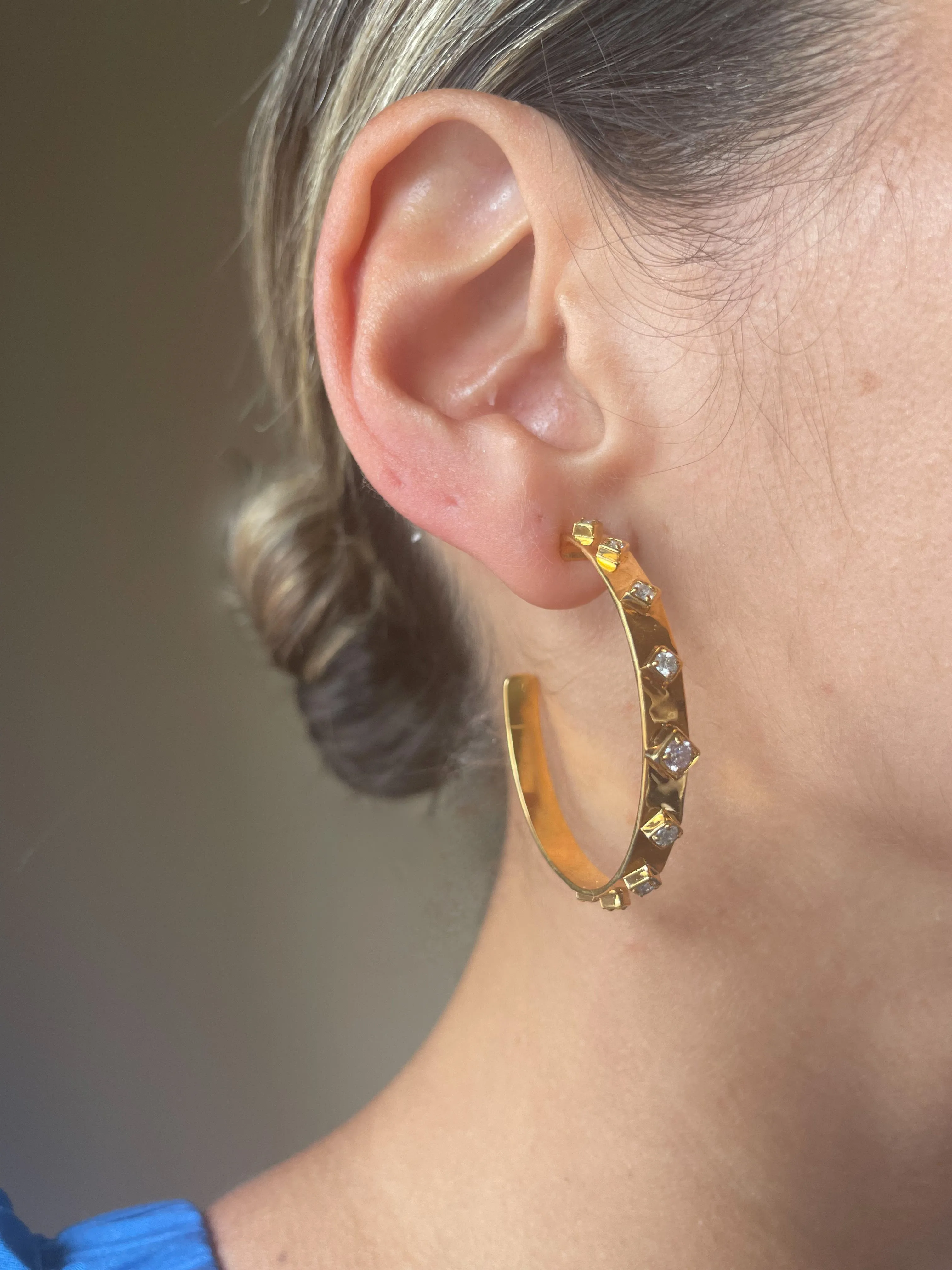 Sierra Large Diamond Hoops