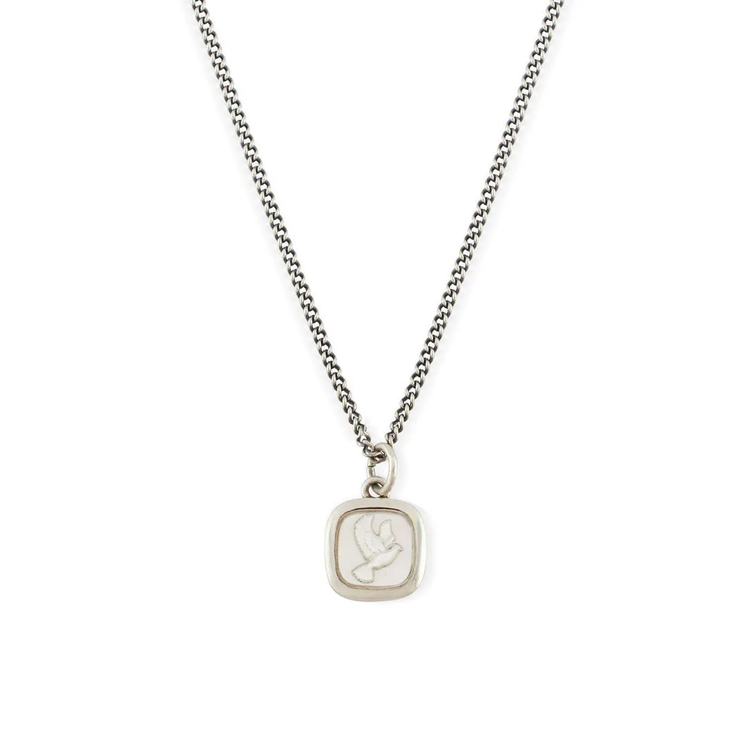 Silver Dove Cameo Necklace