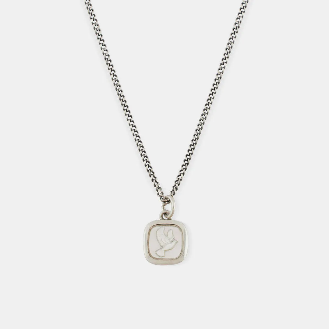 Silver Dove Cameo Necklace
