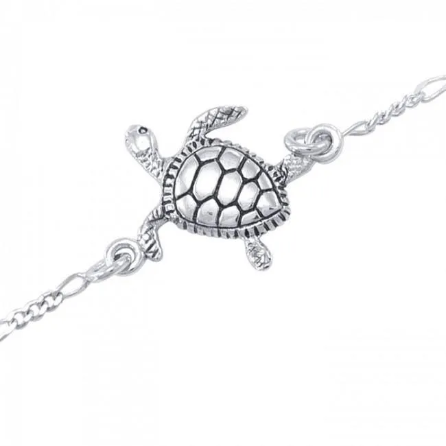 Silver Turtle Anklet TBG380