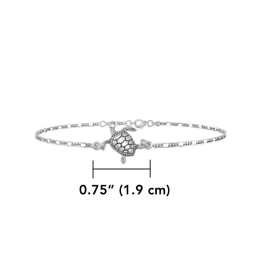Silver Turtle Anklet TBG380