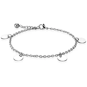Simplistic Stainless Steel 9"-10" Round Charm Chain Anklet