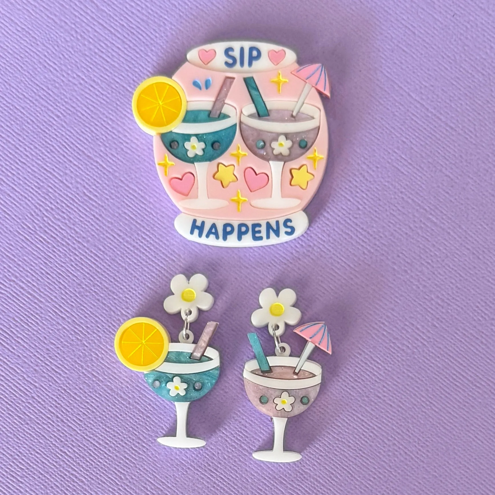 Sip happens  - Earringa - Set of 2