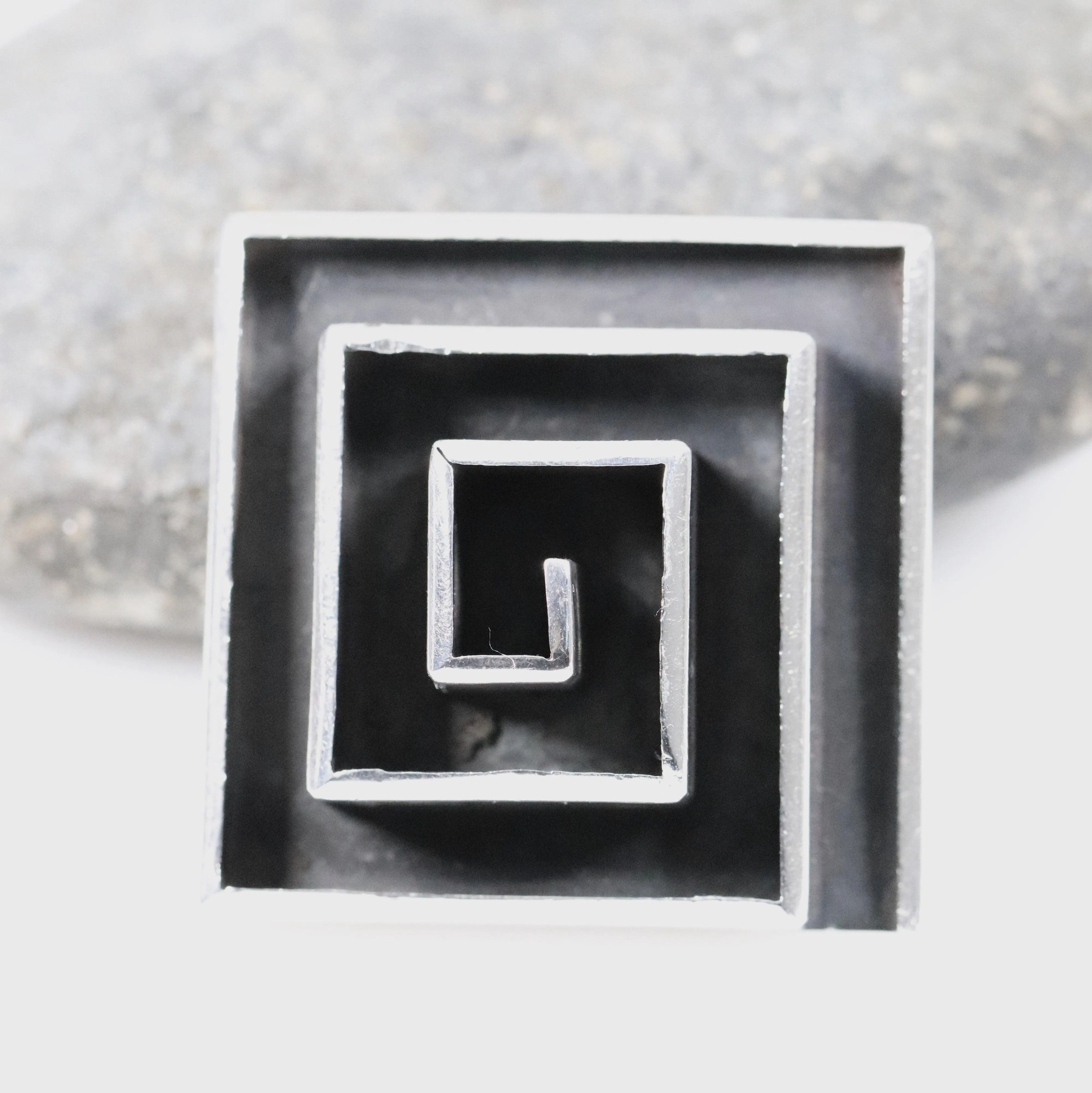 SOLD OUT: Vintage Maricela Taxco Silver Mexican Jewelry | Geometric Maze Brooch or Pendant