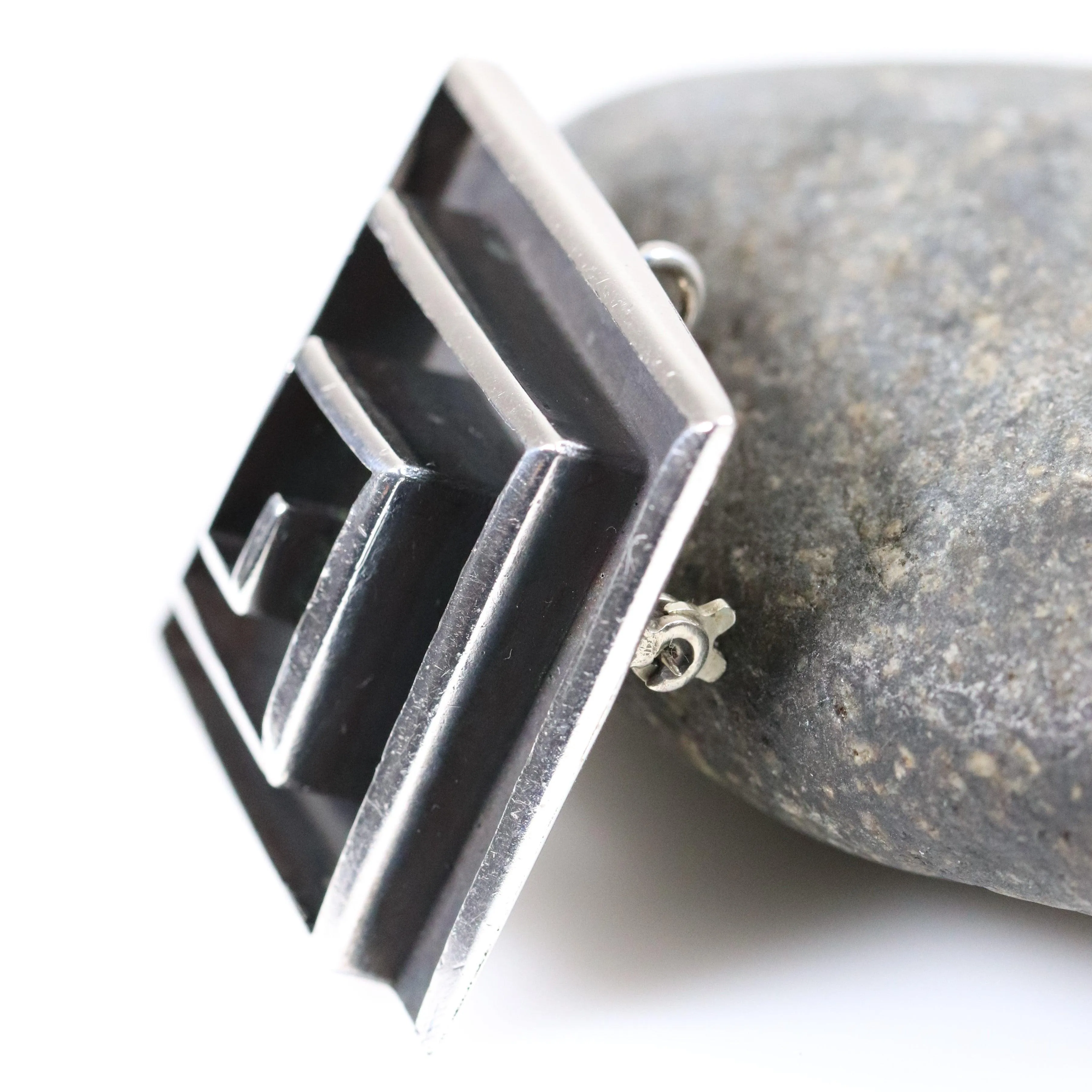 SOLD OUT: Vintage Maricela Taxco Silver Mexican Jewelry | Geometric Maze Brooch or Pendant