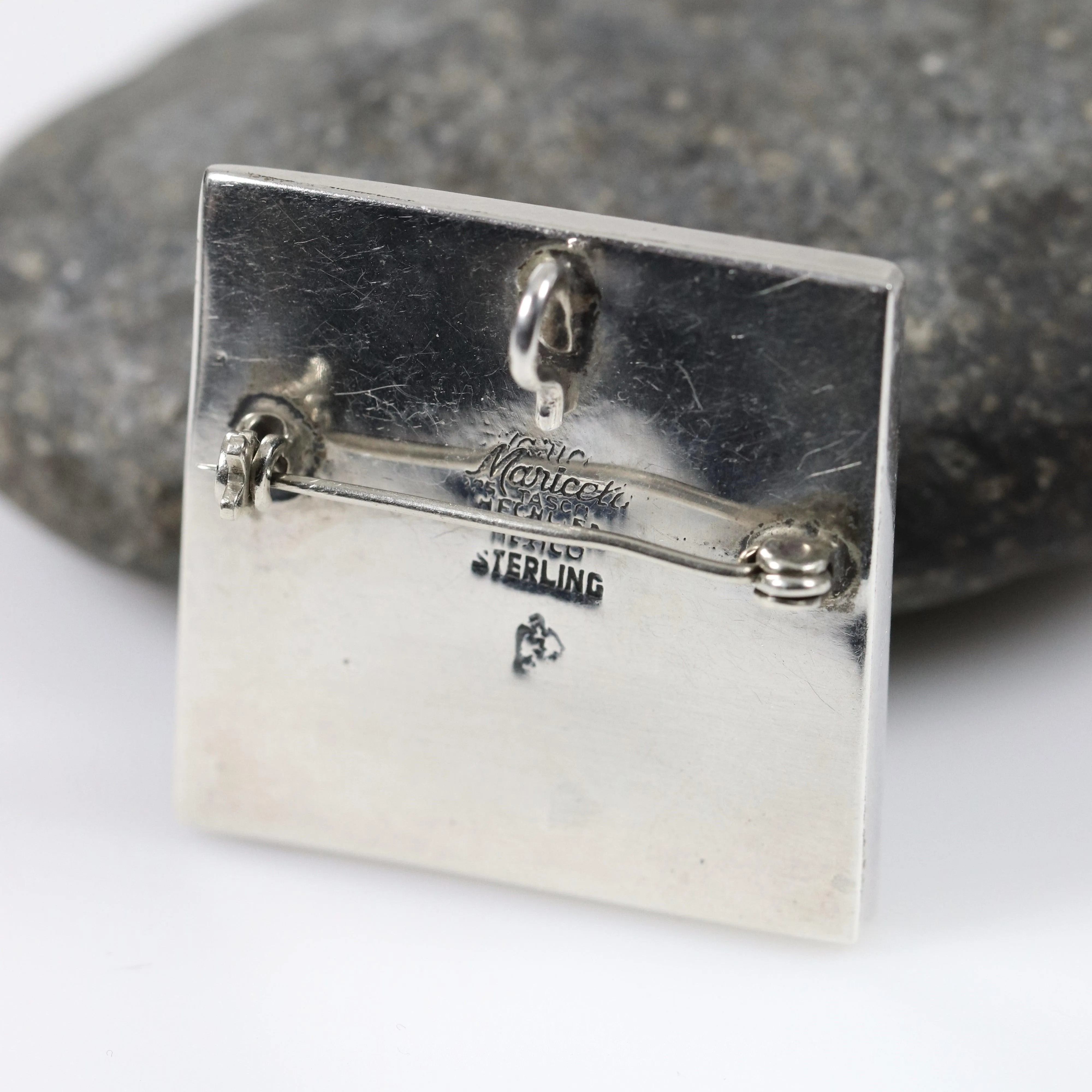 SOLD OUT: Vintage Maricela Taxco Silver Mexican Jewelry | Geometric Maze Brooch or Pendant