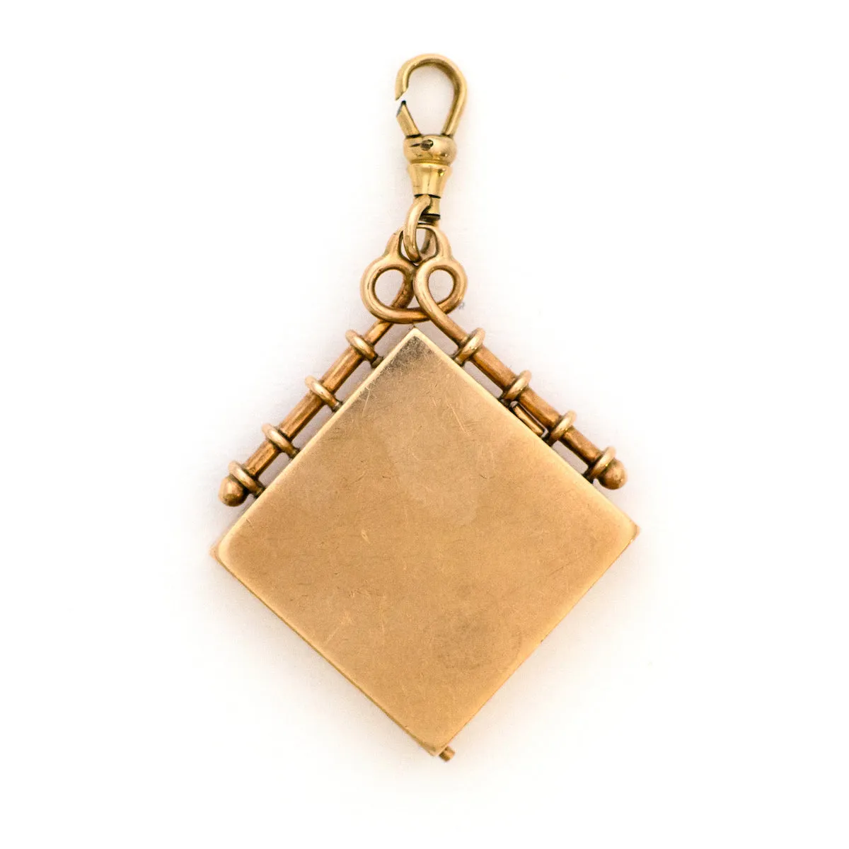 Solid 14K Gold Moon and Star Square Locket