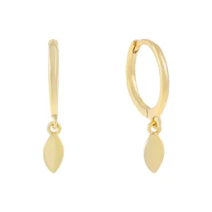 Solid Diamond Shape Dangling Huggie Earring