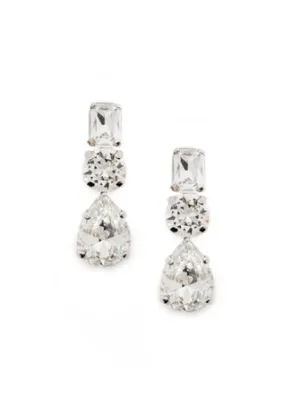 Sorrelli Polished Pear Dangle Earrings - Rhodium Crystal
