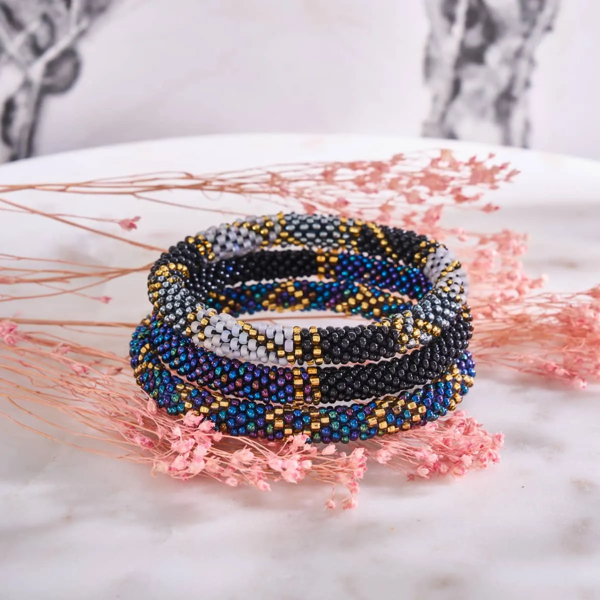Speckled Hen | Himalayan Glass Bead Bracelet