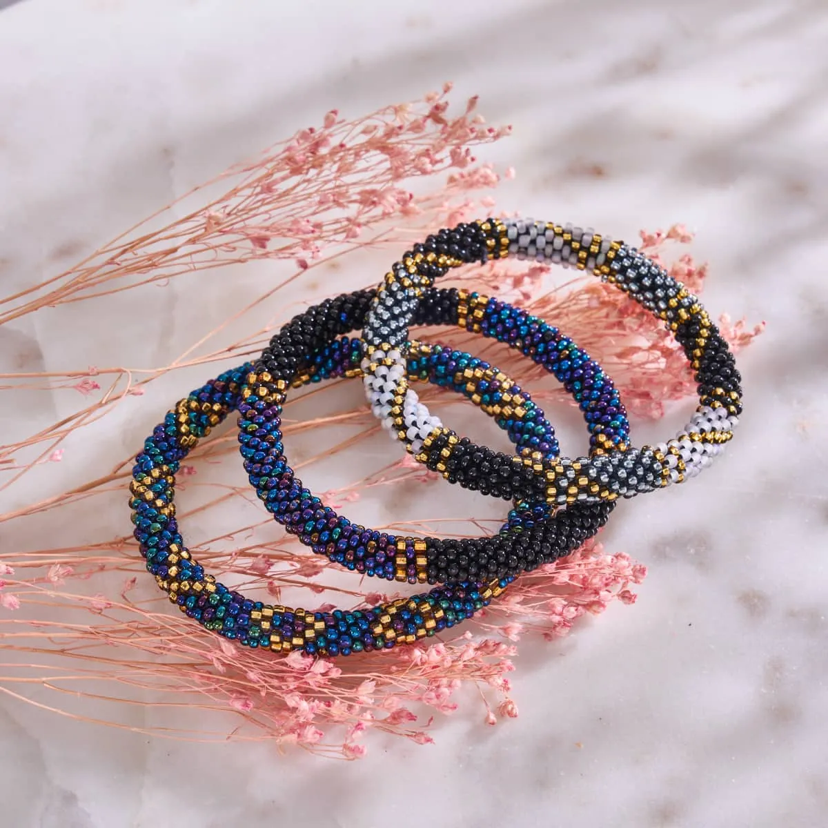 Speckled Hen | Himalayan Glass Bead Bracelet