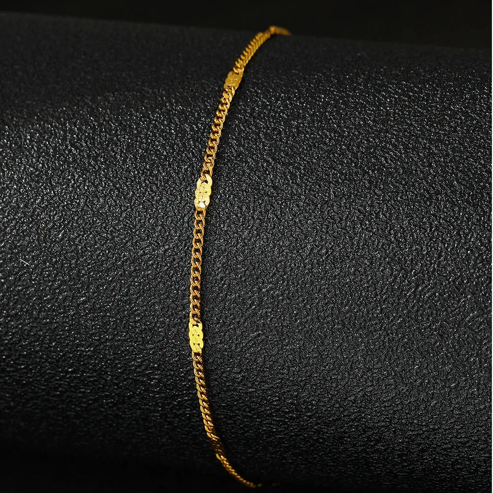 Stainless Steel Anklet Light Luxury Sequin Chain Fine Delicate Anklet For Women Jewelry