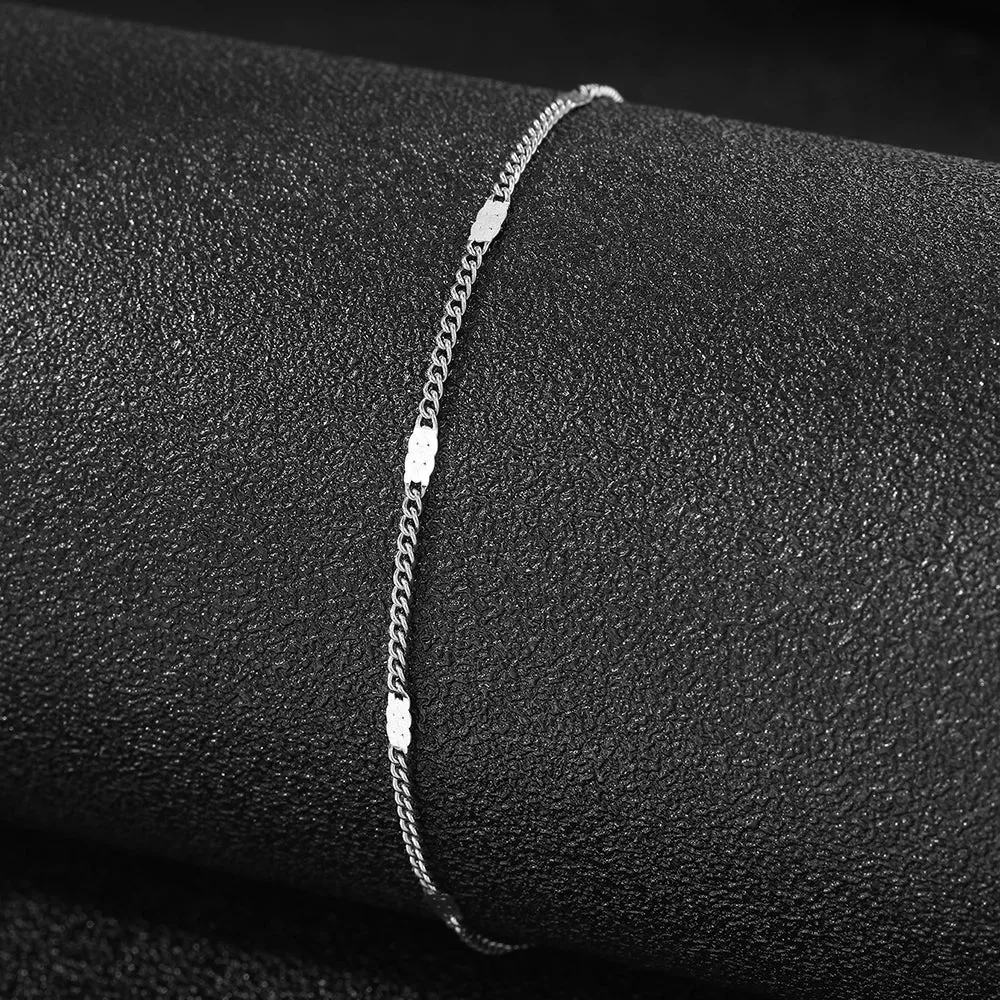 Stainless Steel Anklet Light Luxury Sequin Chain Fine Delicate Anklet For Women Jewelry