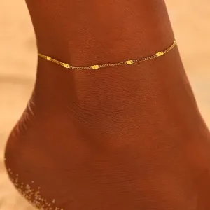 Stainless Steel Anklet Light Luxury Sequin Chain Fine Delicate Anklet For Women Jewelry