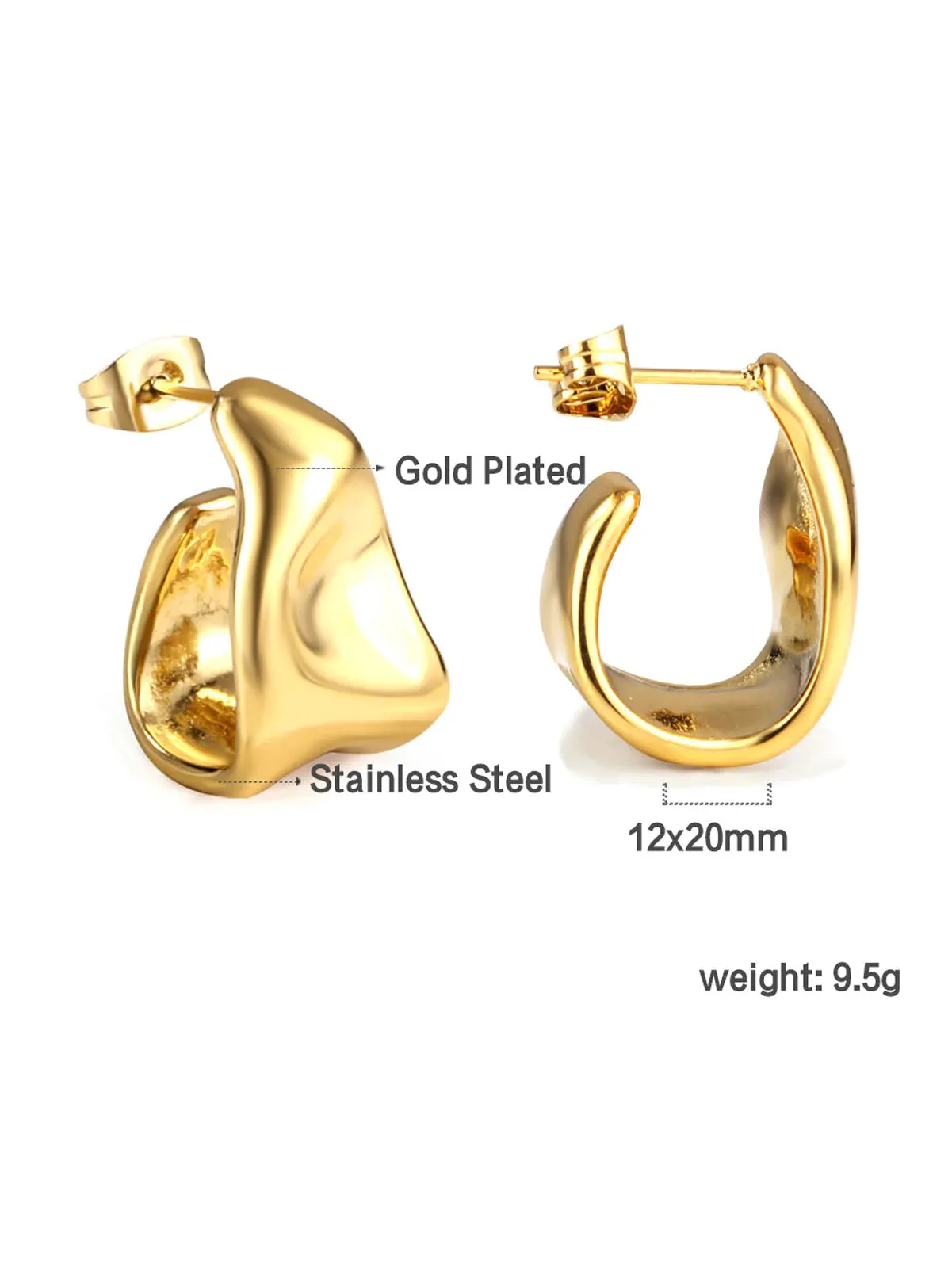 Stainless Steel Emerald Earrings - FD ⚡