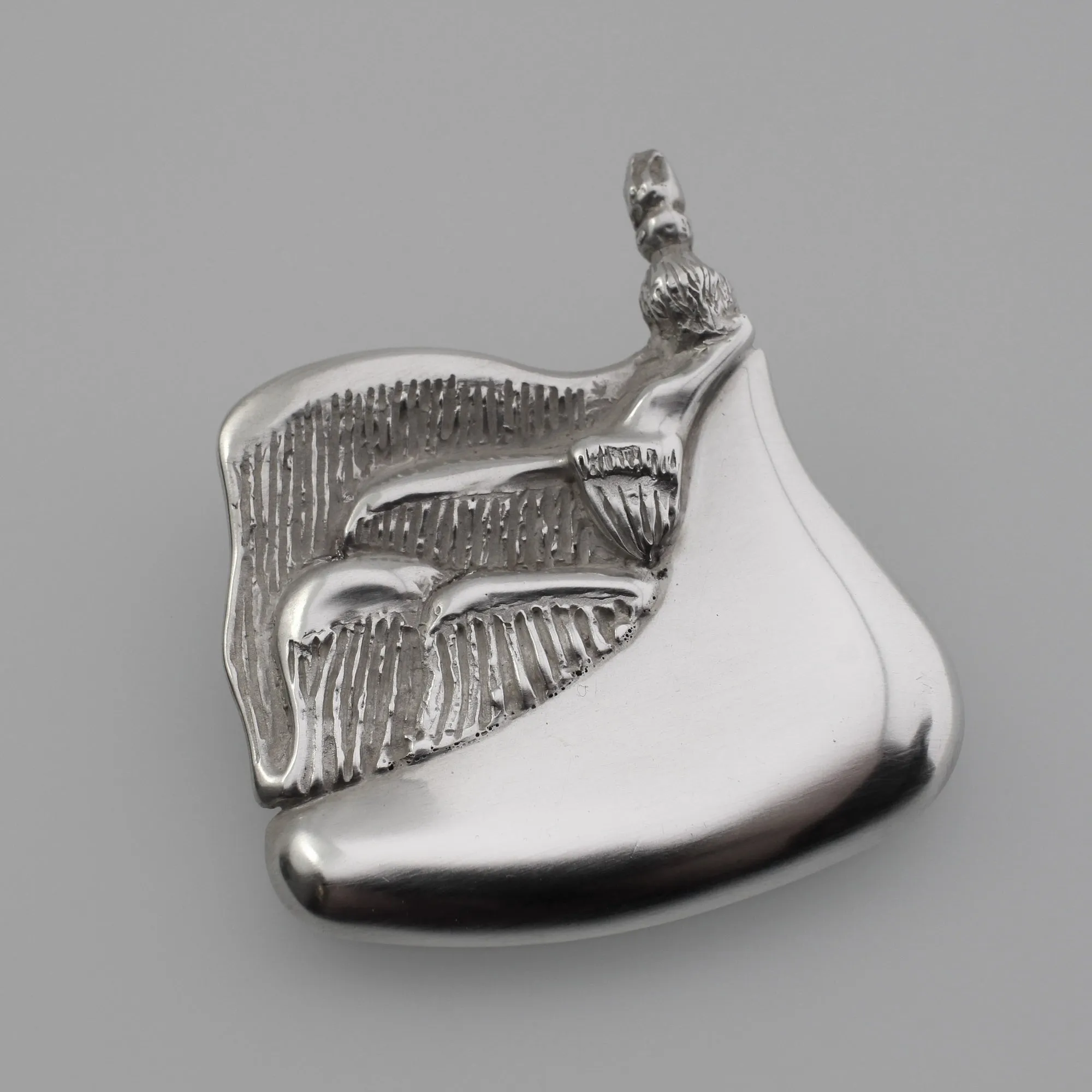 'STALAGMITES' handcrafted sterling silver textured layered caves brooch