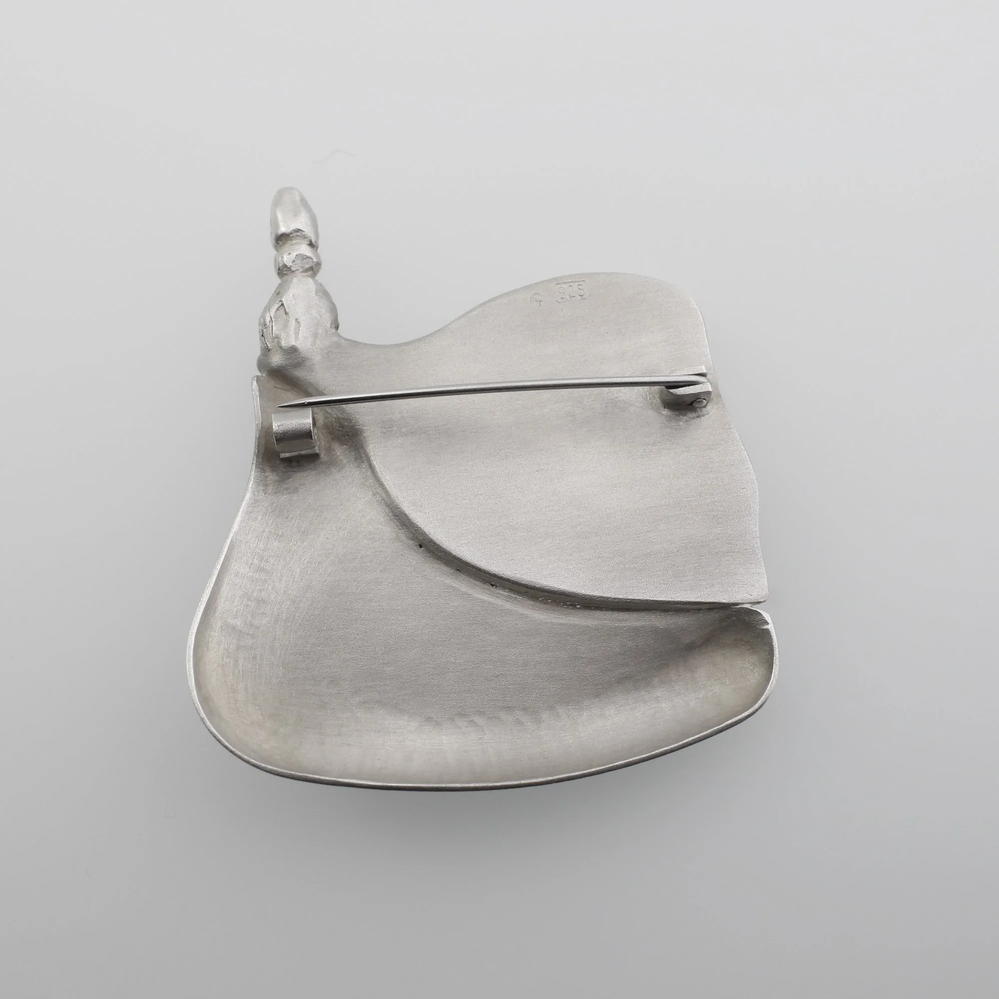 'STALAGMITES' handcrafted sterling silver textured layered caves brooch