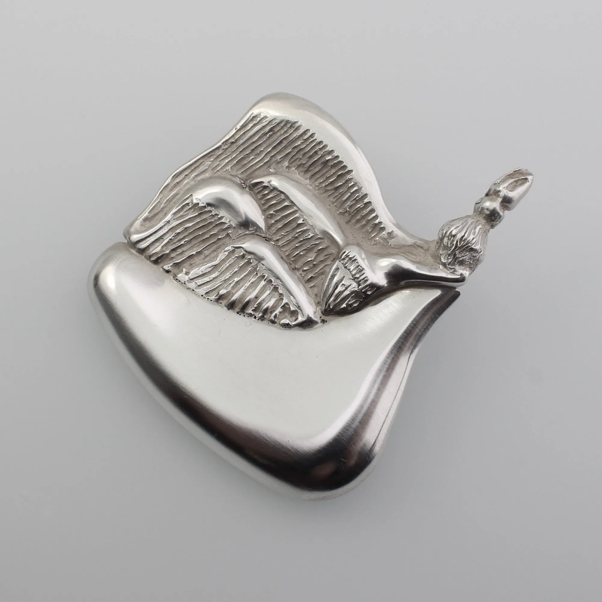'STALAGMITES' handcrafted sterling silver textured layered caves brooch