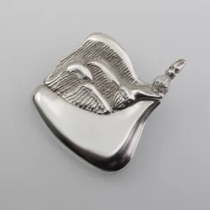 'STALAGMITES' handcrafted sterling silver textured layered caves brooch