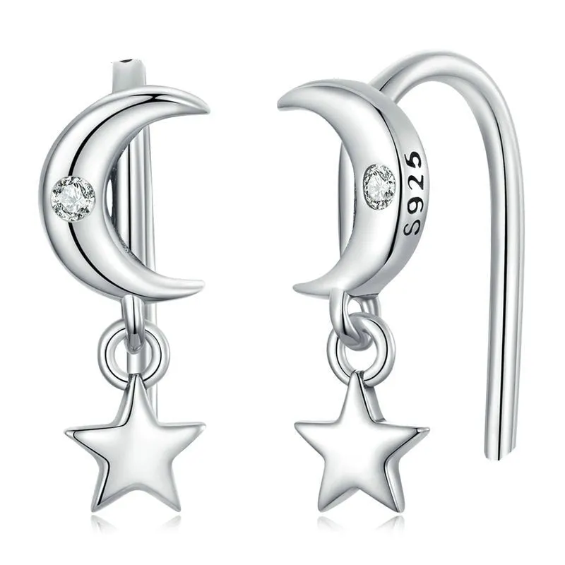 Star & Moon Piercing Earrings