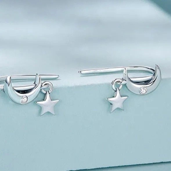 Star & Moon Piercing Earrings