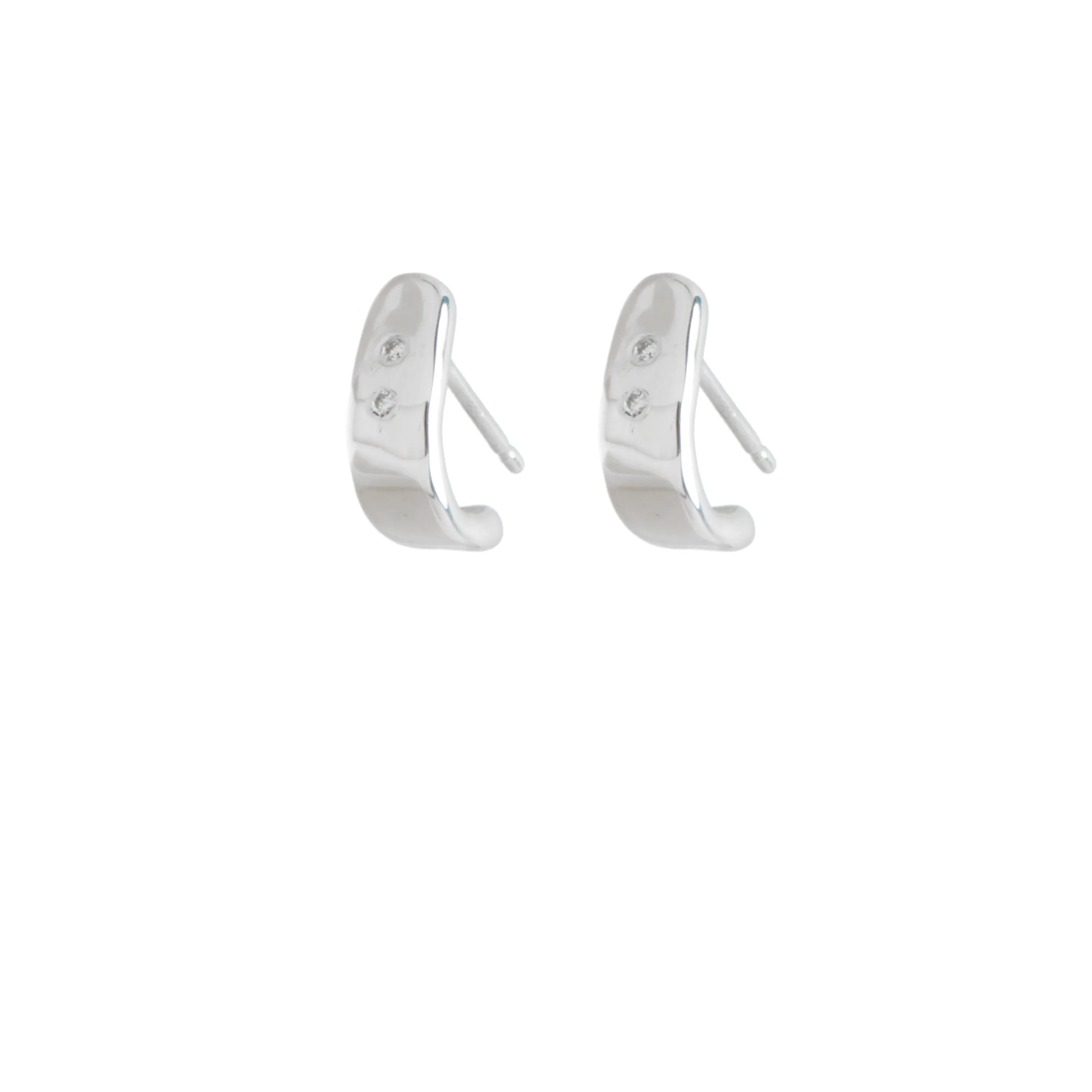 Sterling & Diamond Huggies