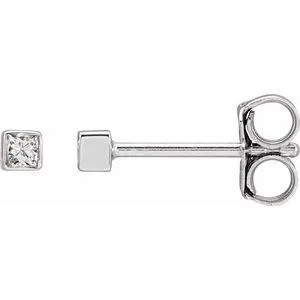 Sterling Silver .05 CTW Natural Diamond Bezel-Set Earrings