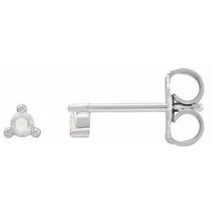 Sterling Silver 1/3 CTW Rose-Cut Natural Diamond Earrings