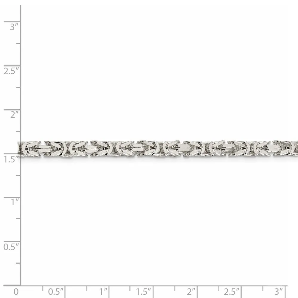Sterling Silver 4.25mm Byzantine Chain