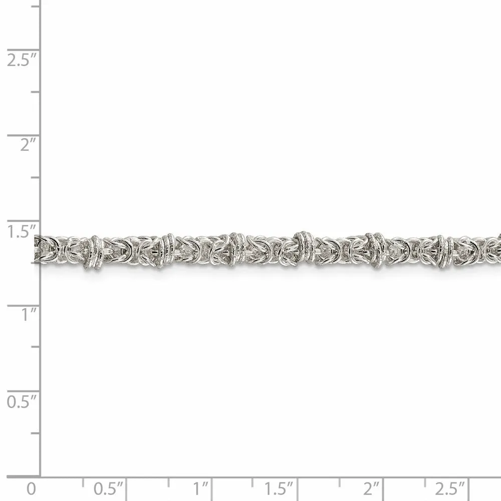 Sterling Silver 4mm Fancy Byzantine Chain