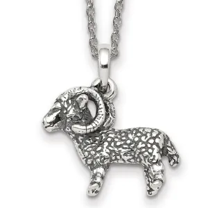 Sterling Silver Antiqued Aries Necklace