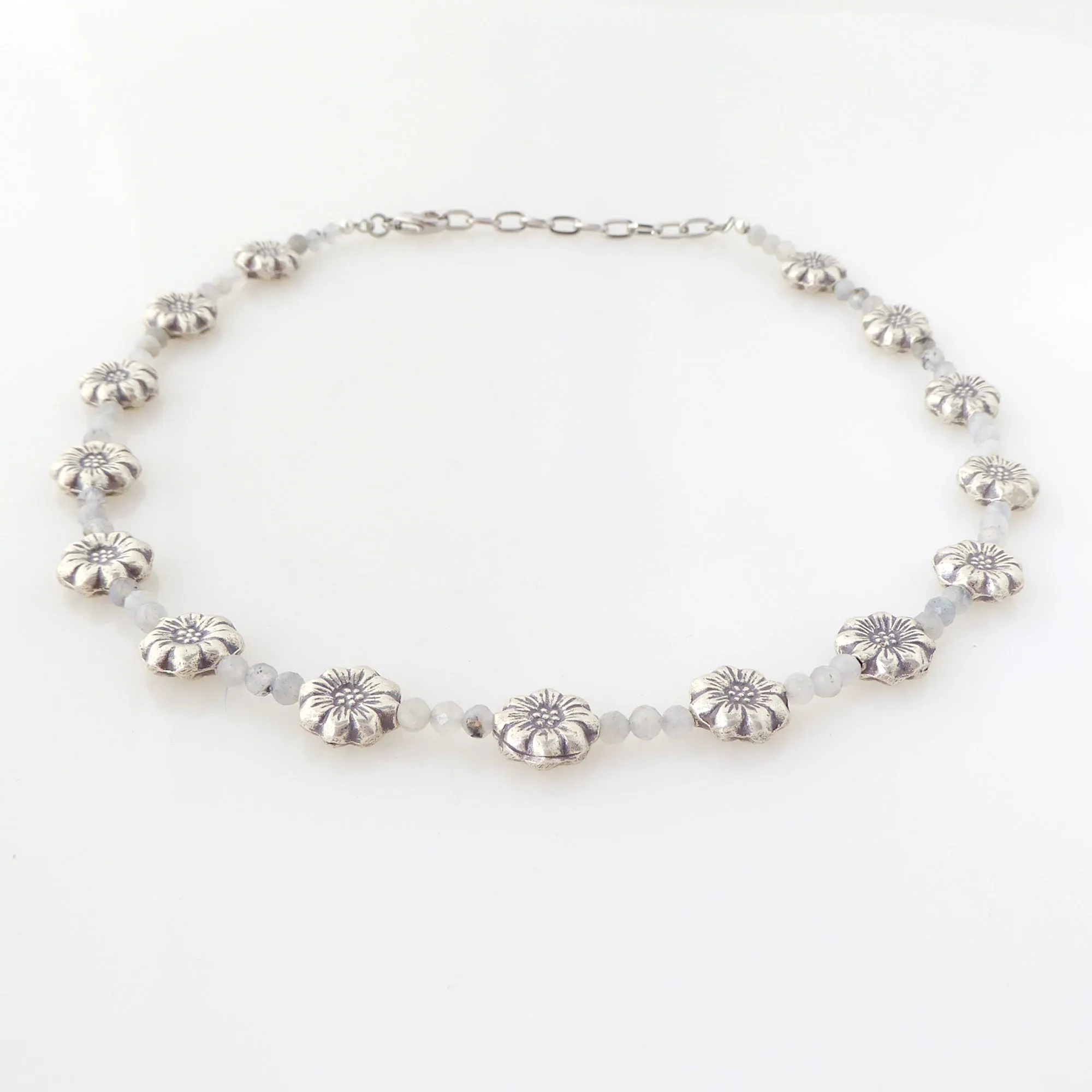 Sterling silver daisy necklace