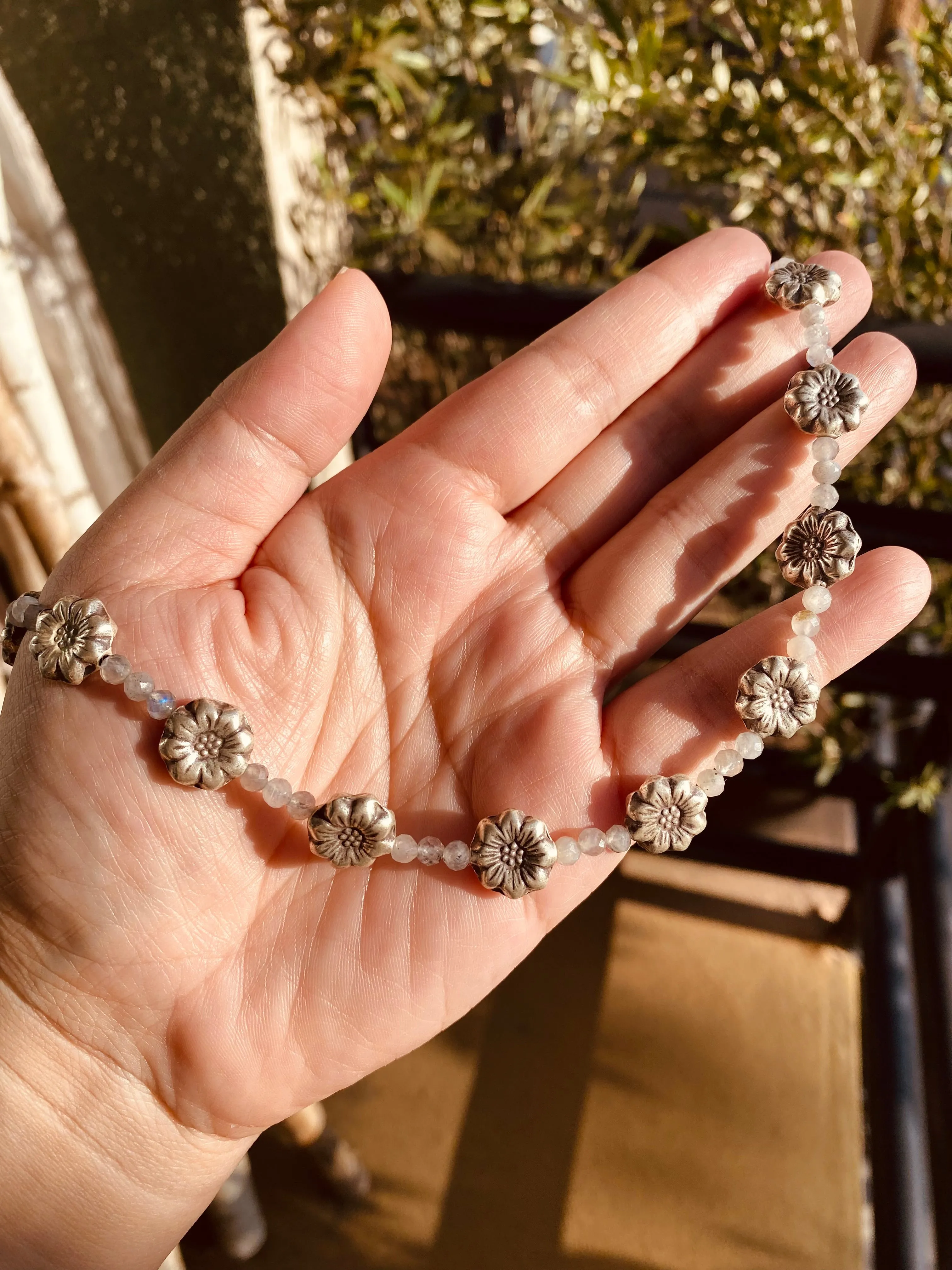 Sterling silver daisy necklace