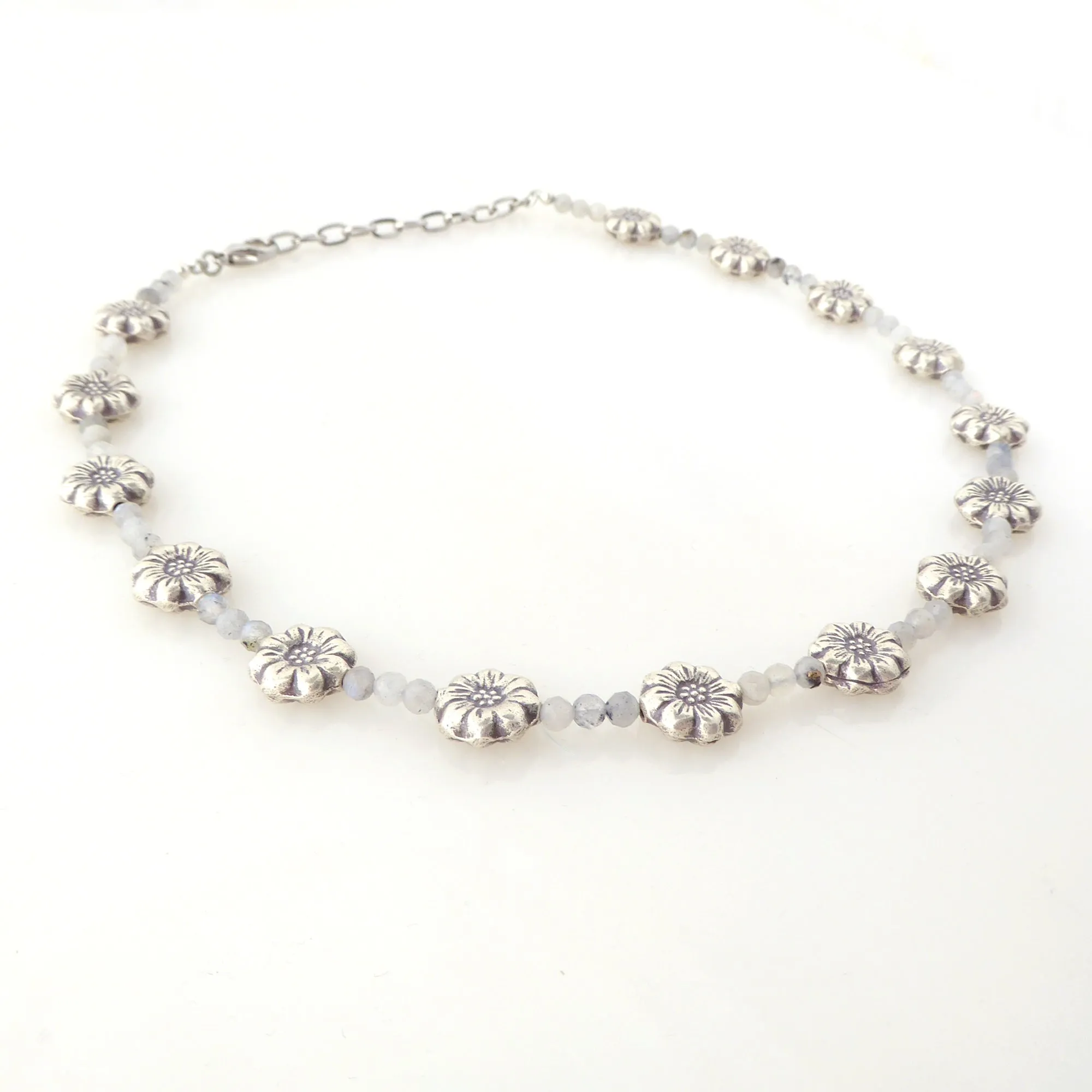 Sterling silver daisy necklace