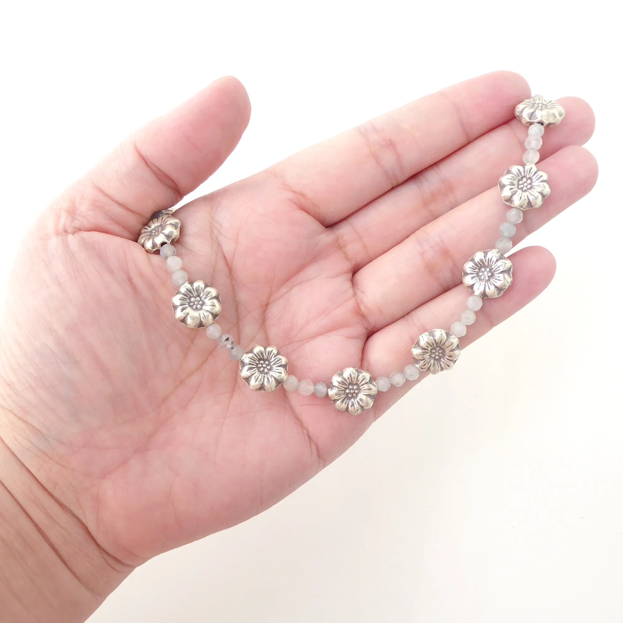 Sterling silver daisy necklace
