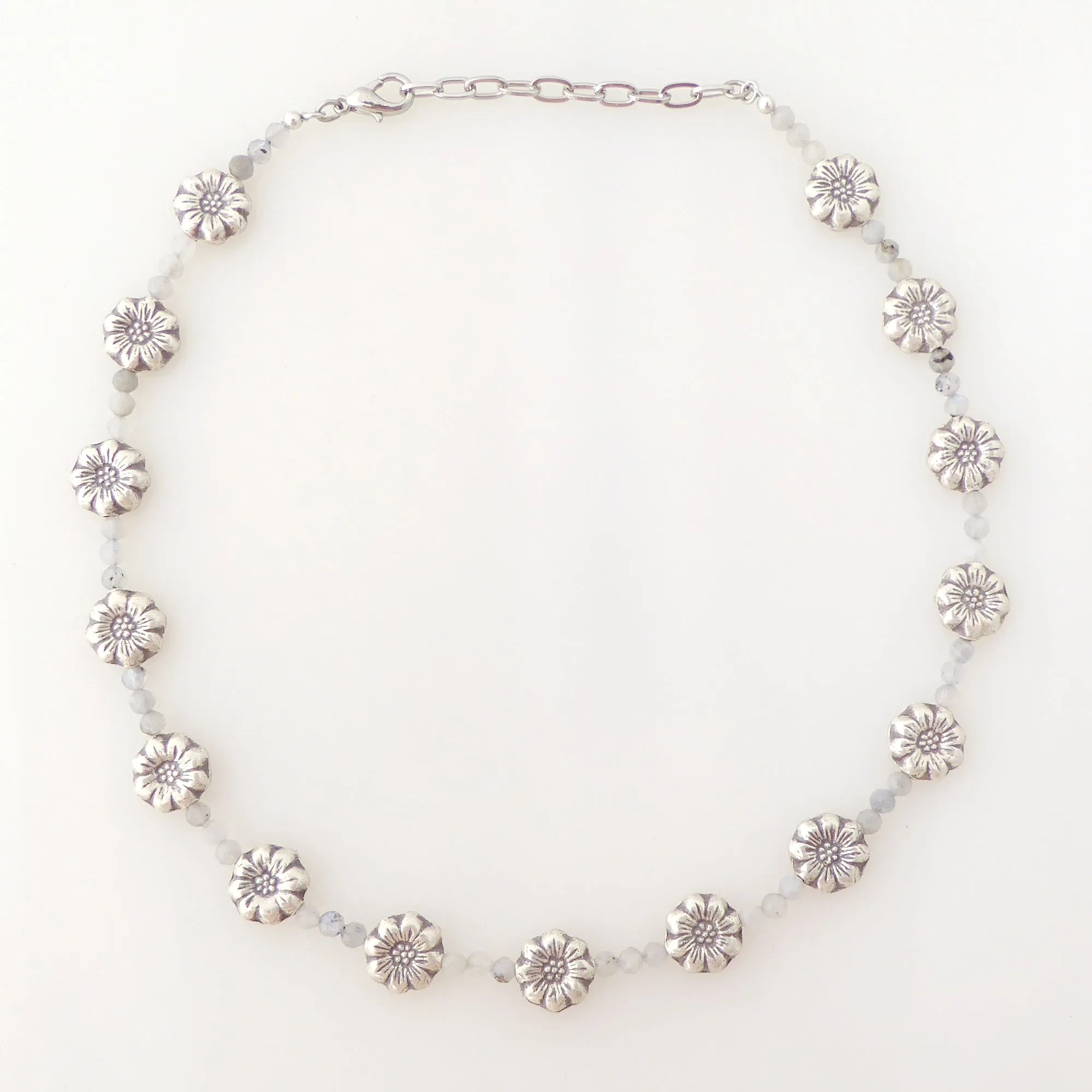 Sterling silver daisy necklace