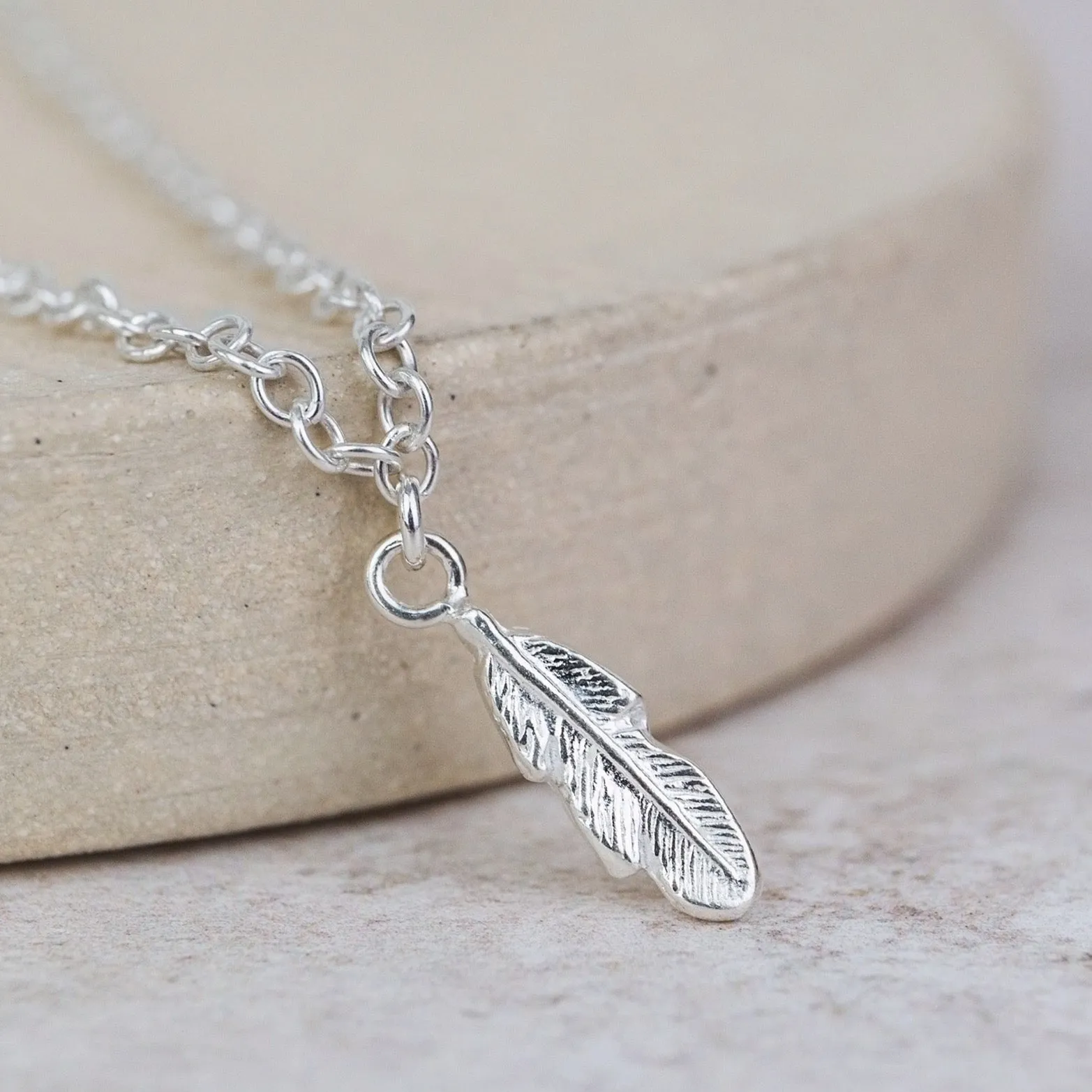 Sterling Silver Feather Charm Anklet
