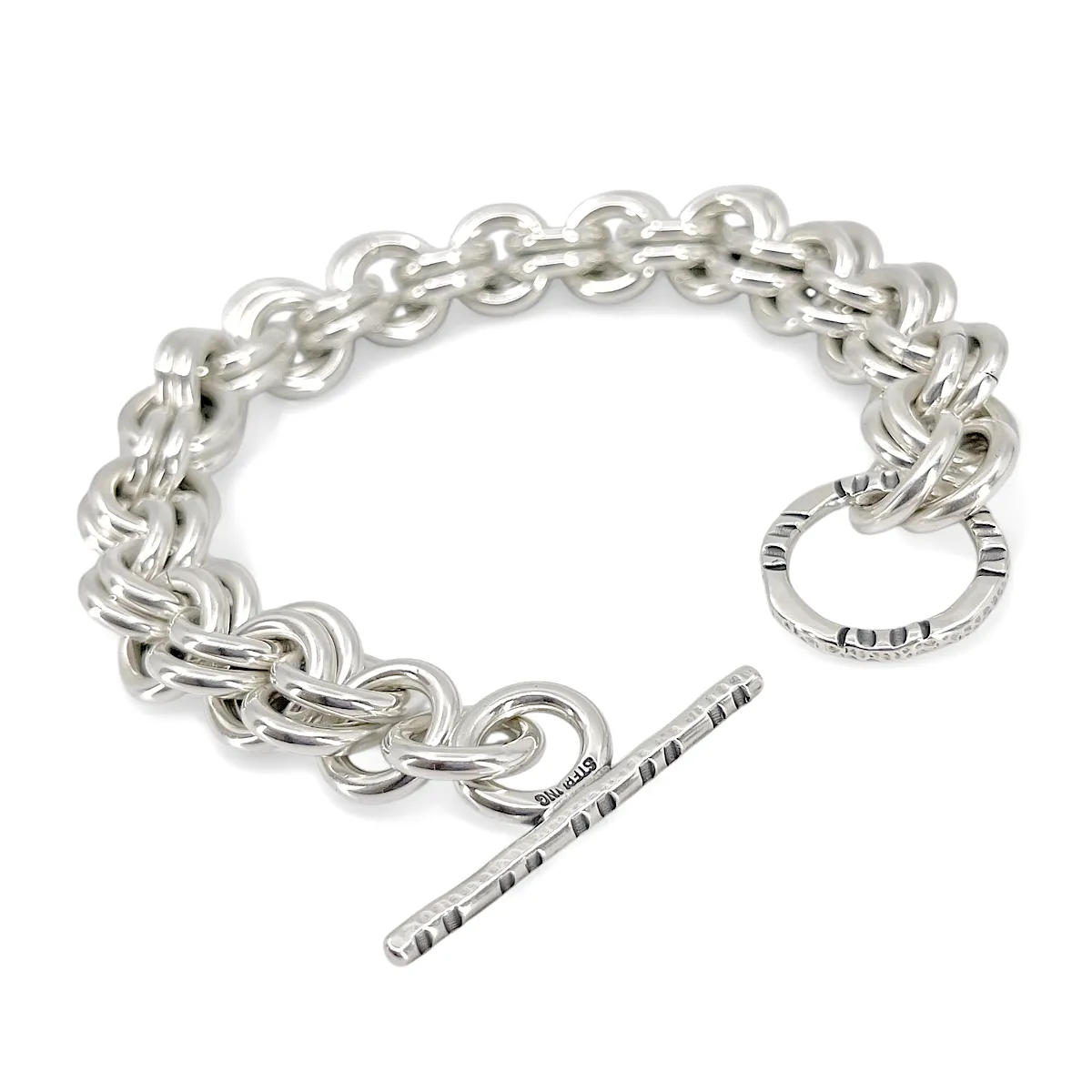 Sterling Silver Heavy Chain Mail Bracelet