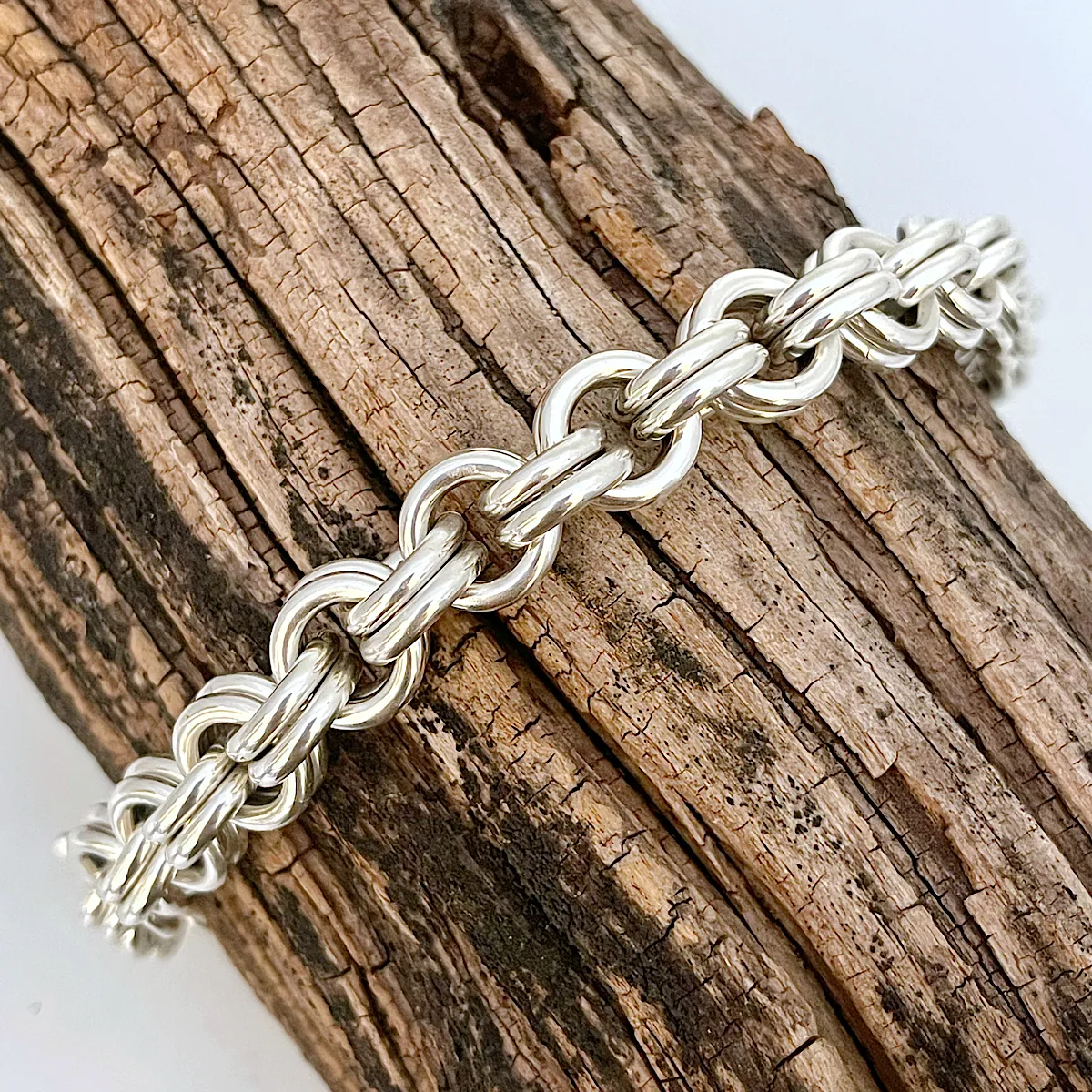 Sterling Silver Heavy Chain Mail Bracelet