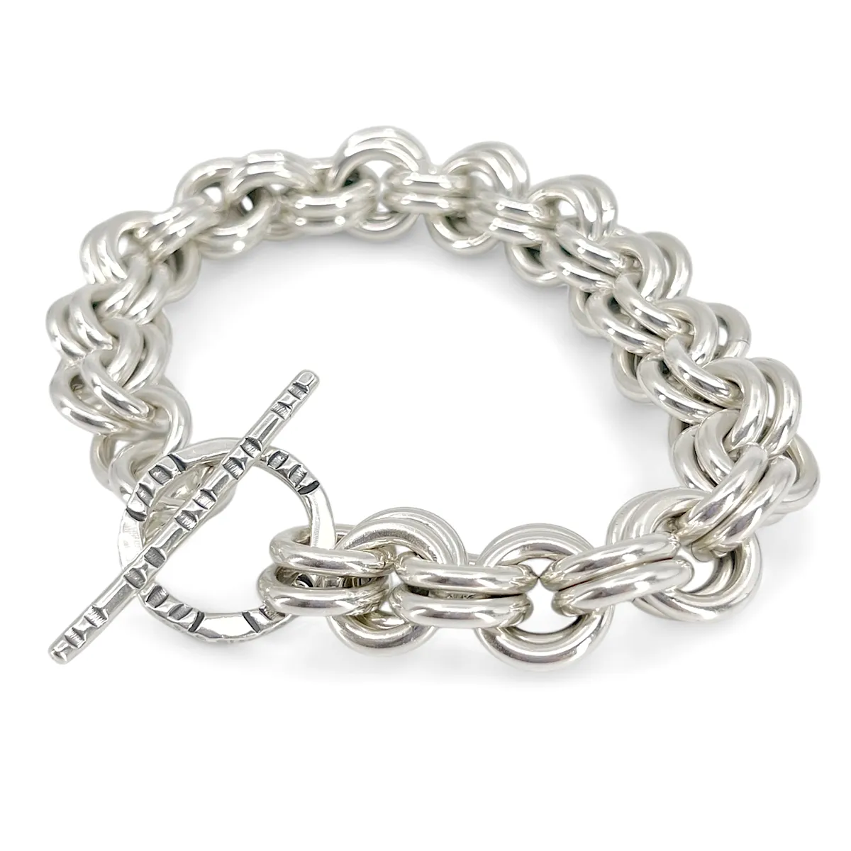 Sterling Silver Heavy Chain Mail Bracelet