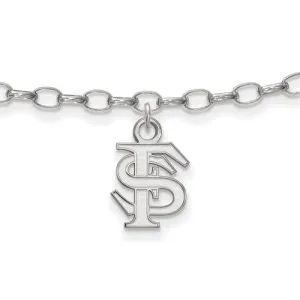 Sterling Silver LogoArt Florida State University Anklet