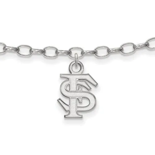 Sterling Silver LogoArt Florida State University Anklet