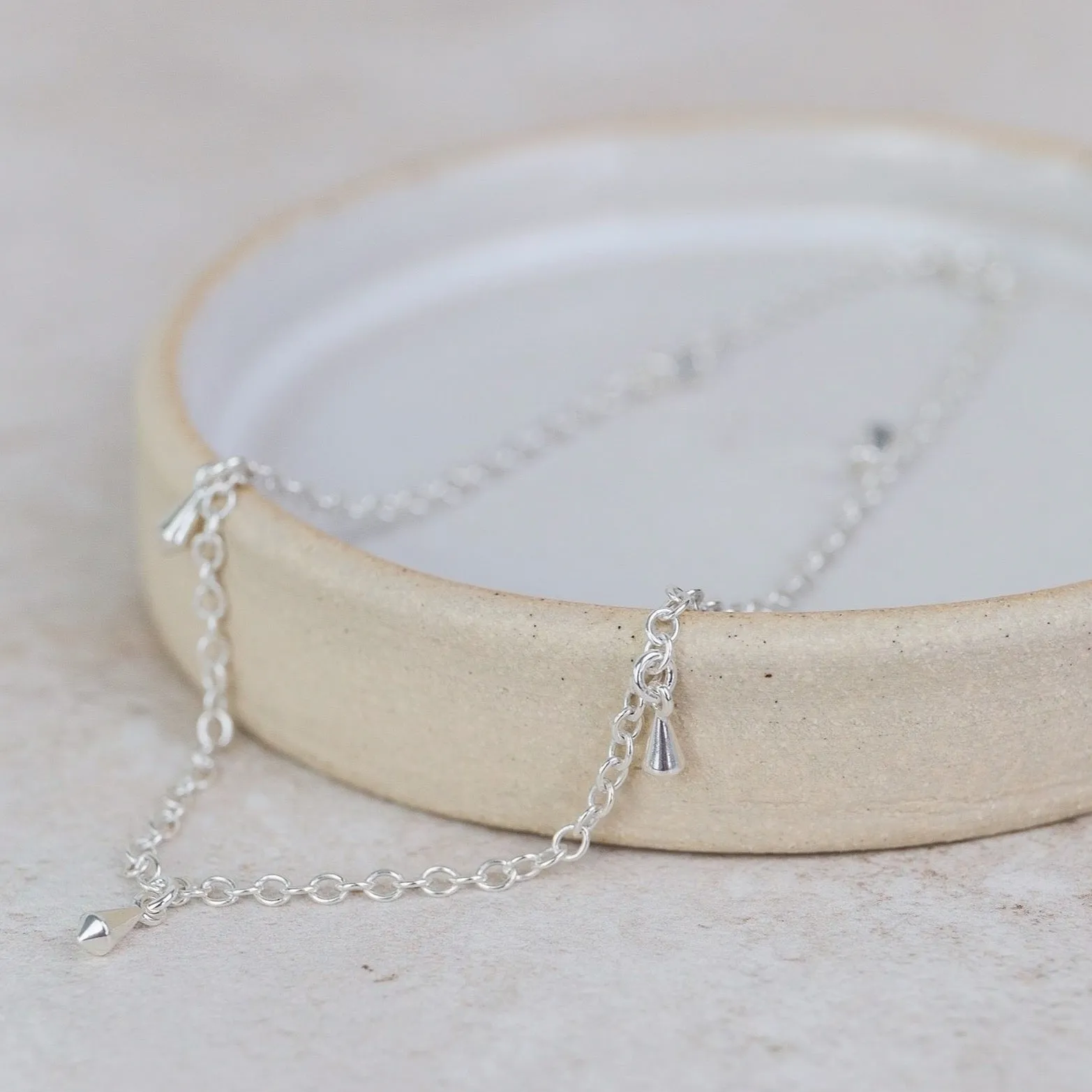 Sterling Silver Pendulum Charm Anklet