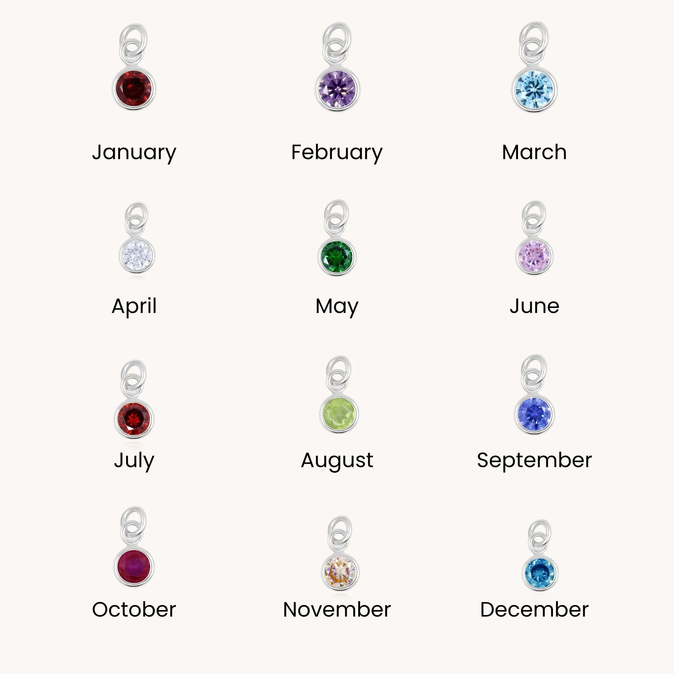 Sterling Silver Personalised Birthstone Anklet