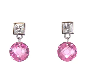 Sterling Silver Rose CZ Earrings