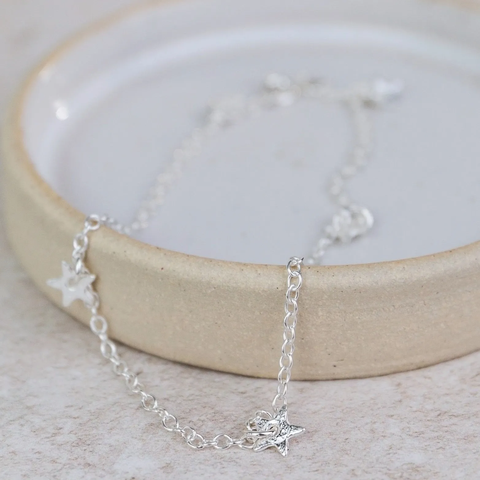 Sterling Silver Star Charm Anklet