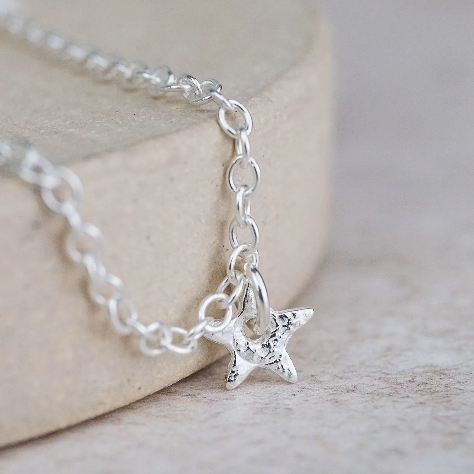 Sterling Silver Star Charm Anklet